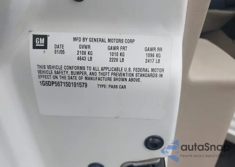 2005 Cadillac Cts Standard z USA, uszkodzony, nr VIN 1G6DP567150191579